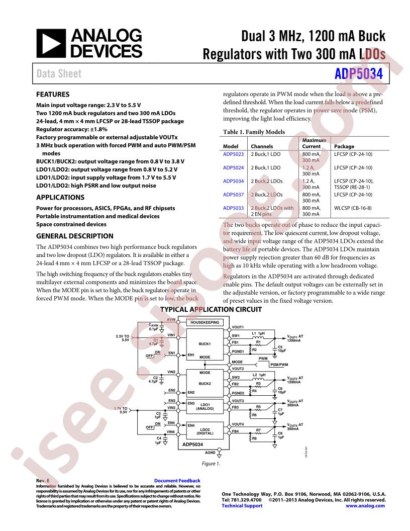 ADP5034 Datasheet