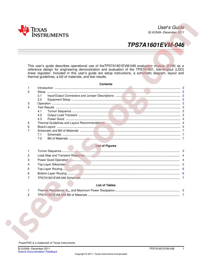 TPS7A1601EVM-046 User Guide