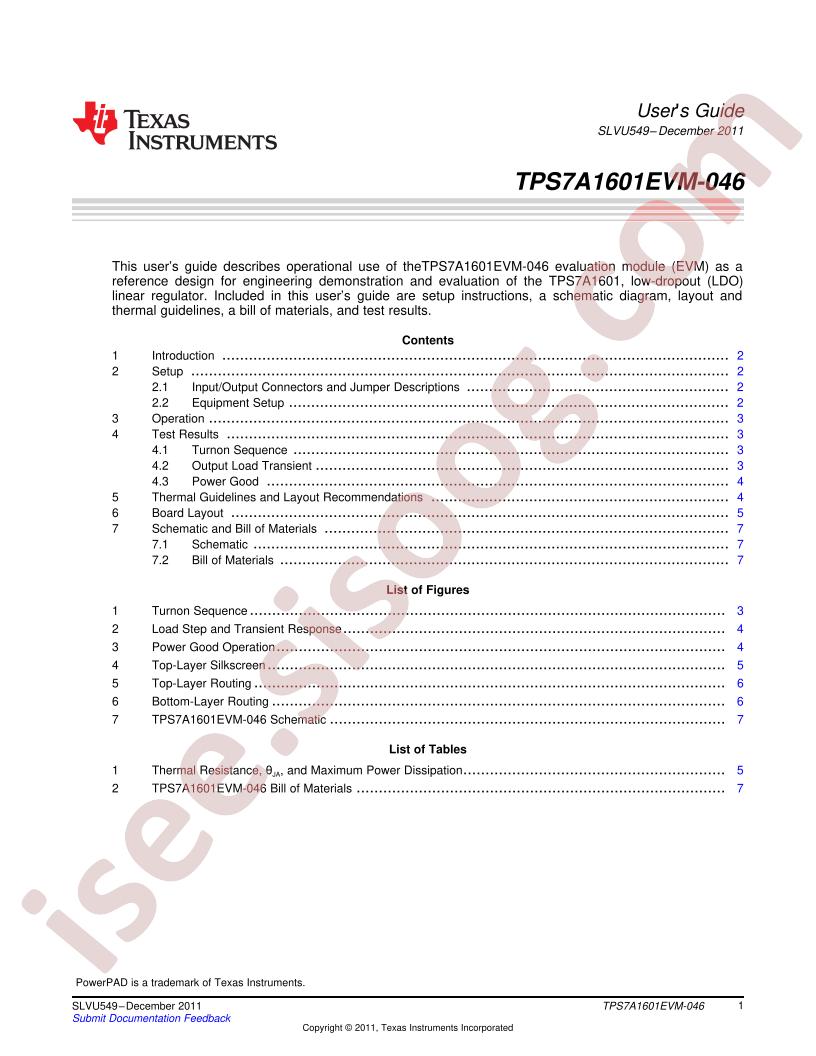 TPS7A1601EVM-046 User Guide