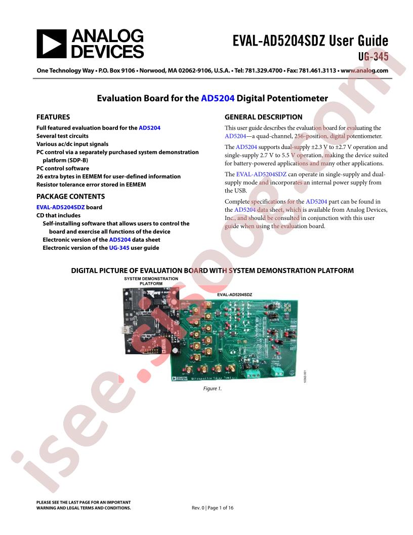 EVAL-AD5204SDZ
