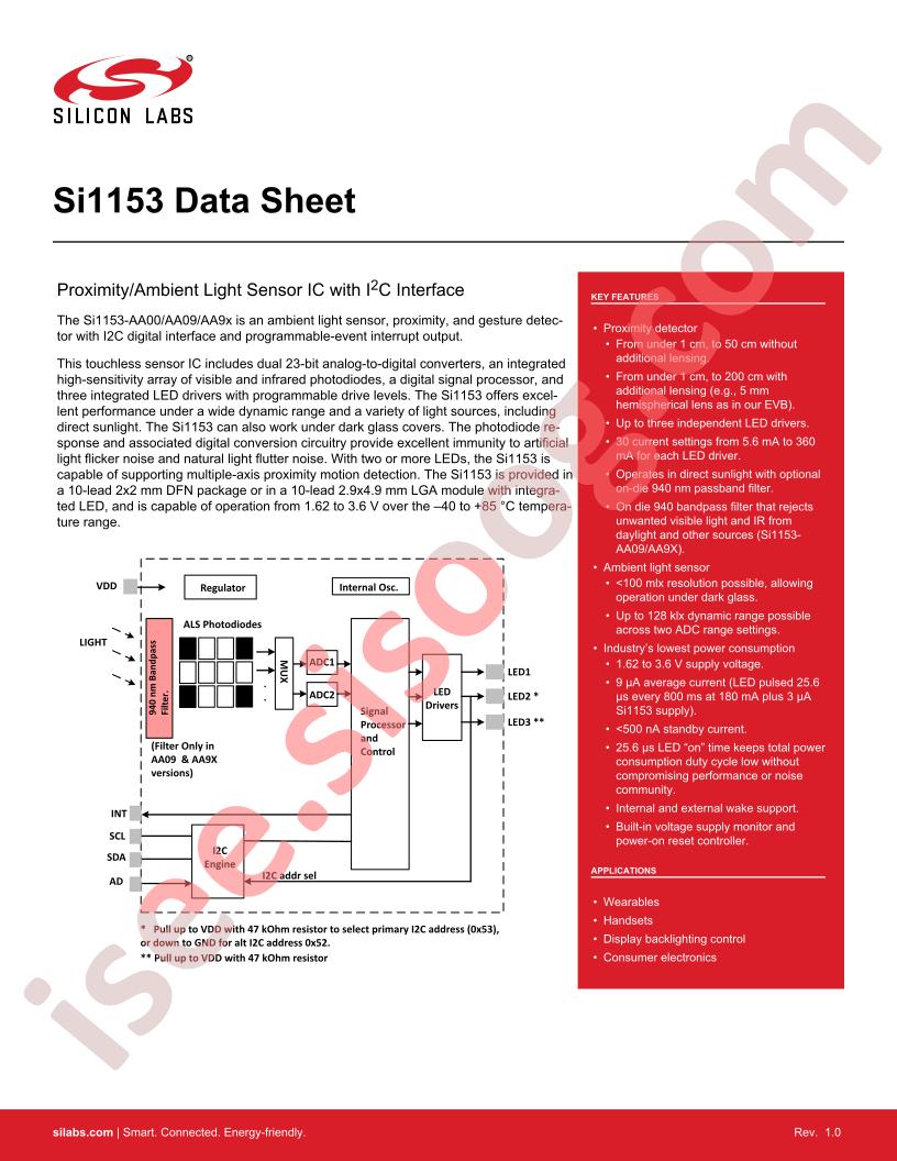 Si1153 Datasheet