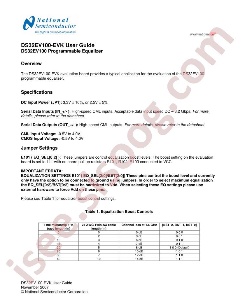 DS32EV100-EVK User Guide