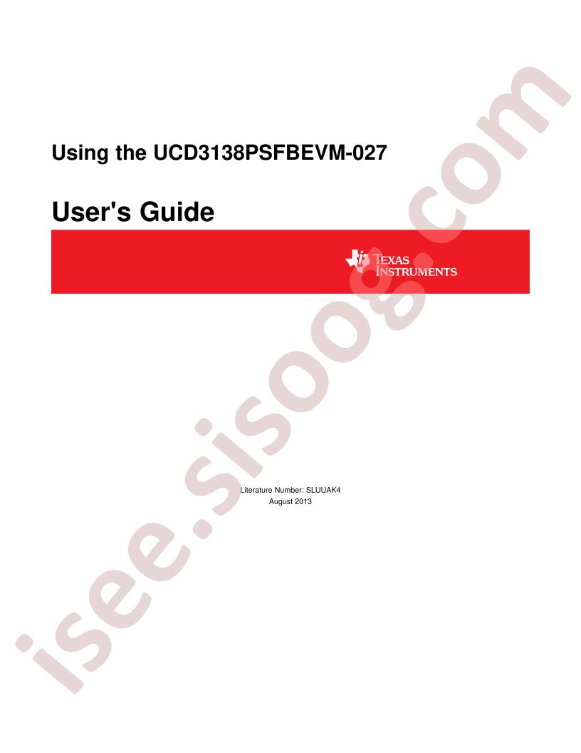 UCD3138PSFBEVM-027 User Guide