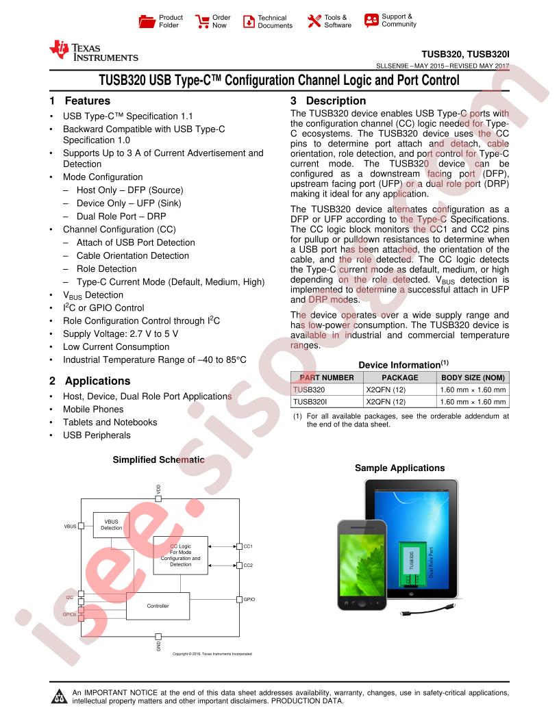 TUSB320(I) Datasheet
