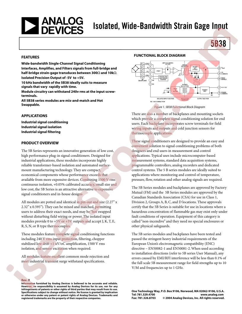 5B38 Datasheet