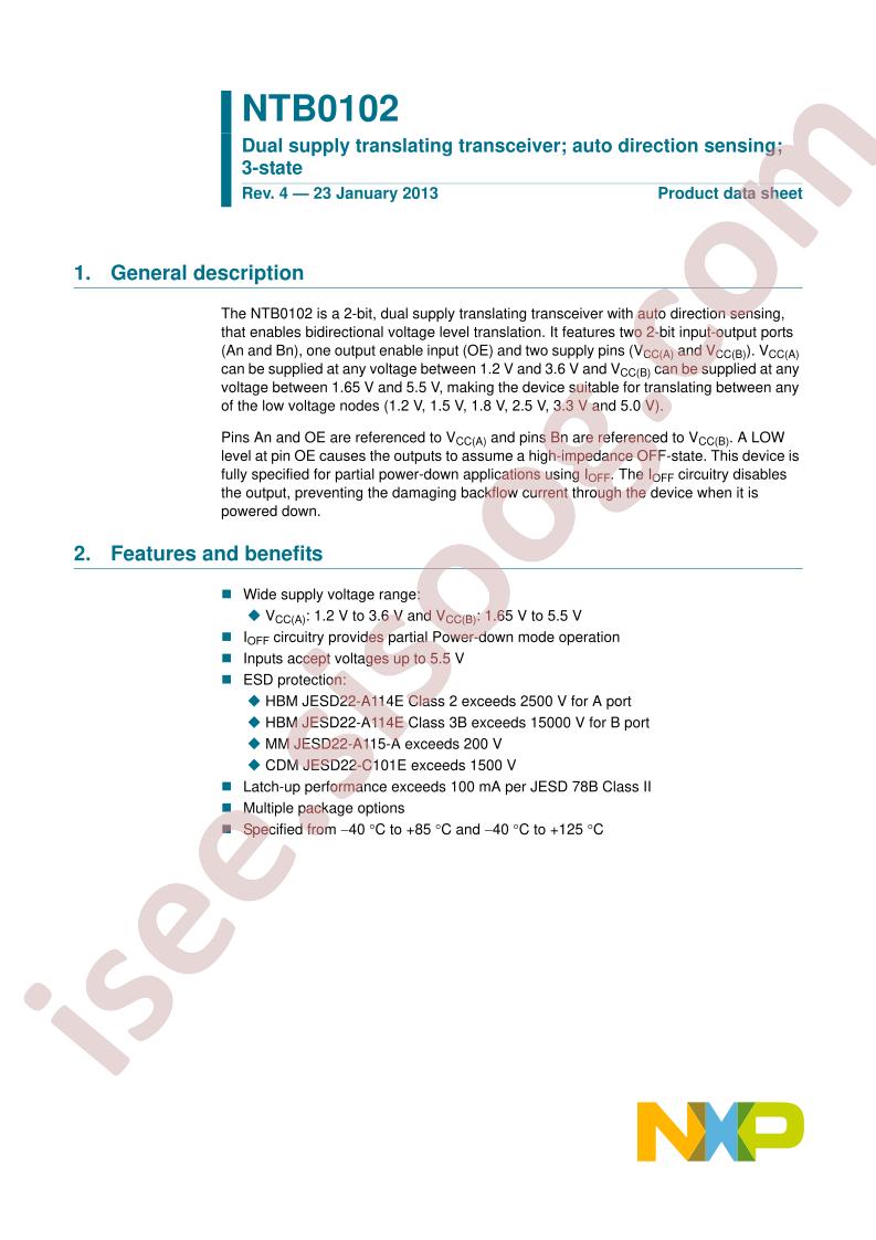 NTB0102 Datasheet