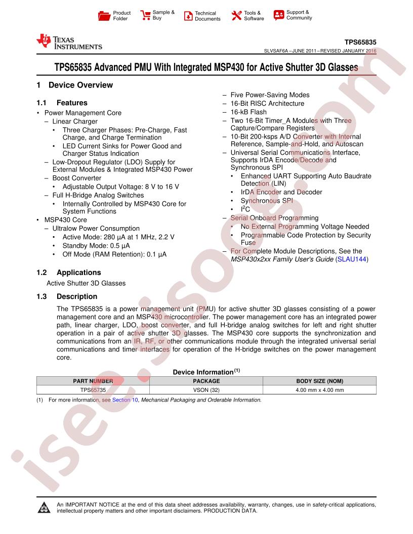 TPS65835 Data Manual