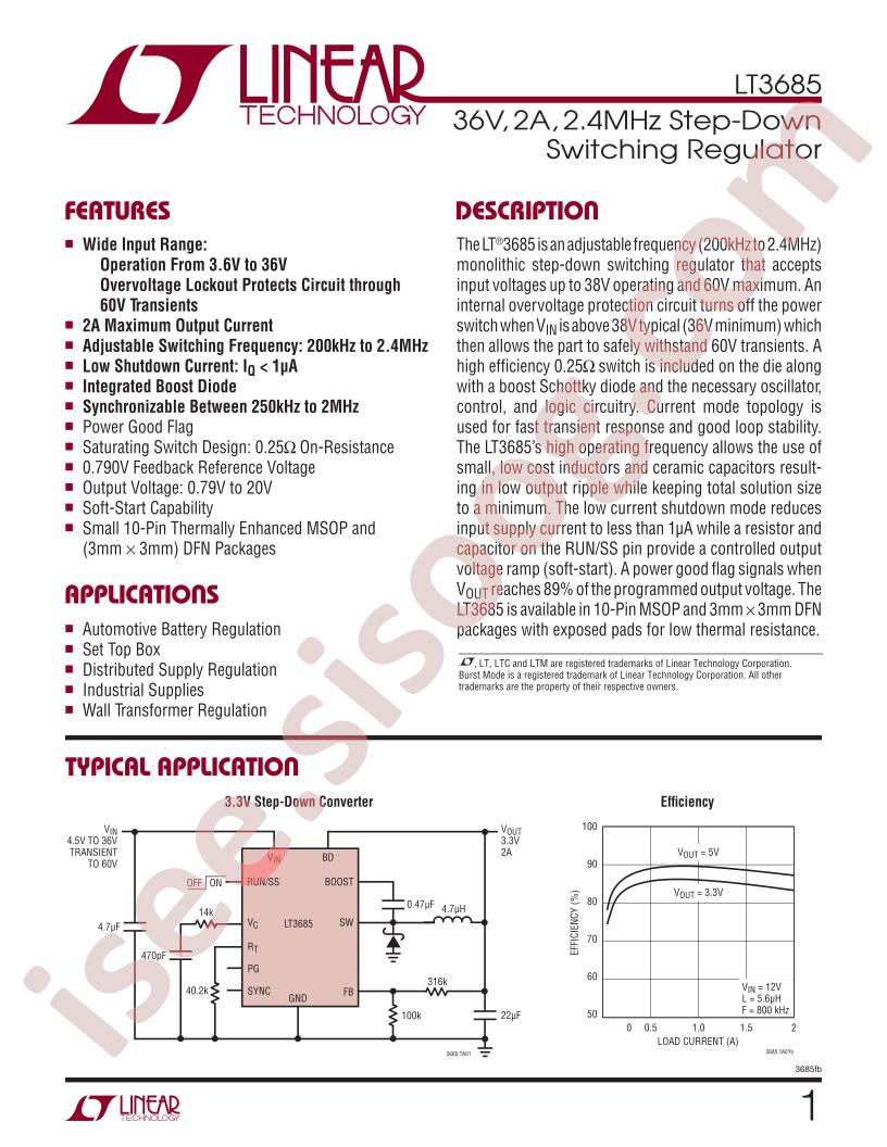 LT3685 Datasheet