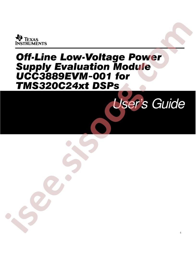 UCC3889EVM-001 User Guide