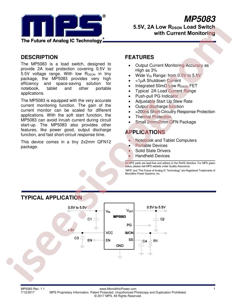 MP5083 Datasheet