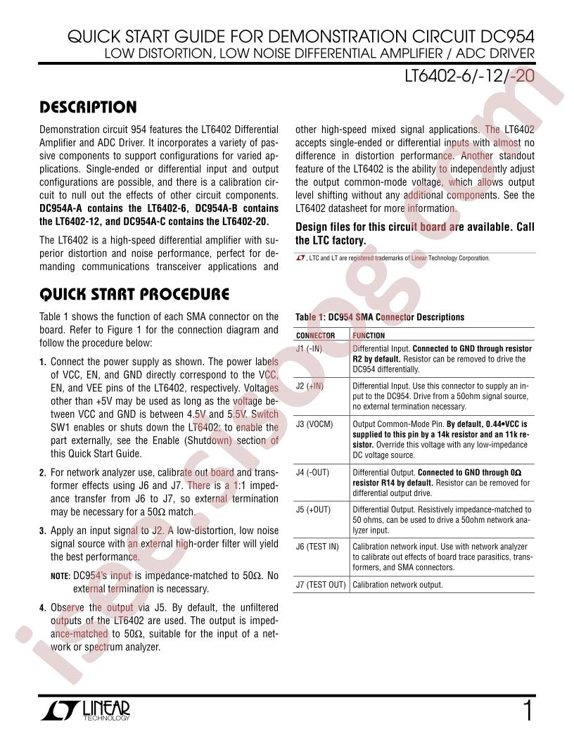 DC954 Quick Start Guide