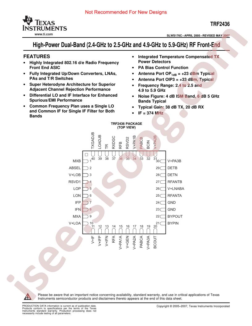 TRF2436 Datasheet