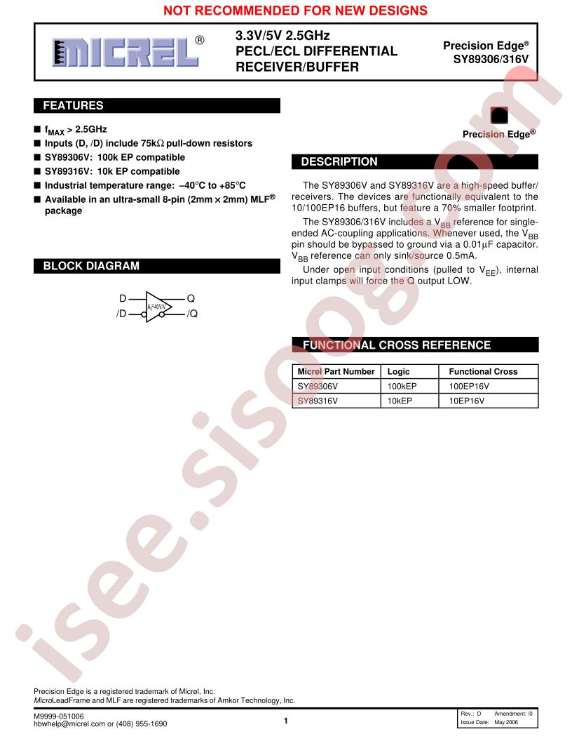 SY89306V/316V