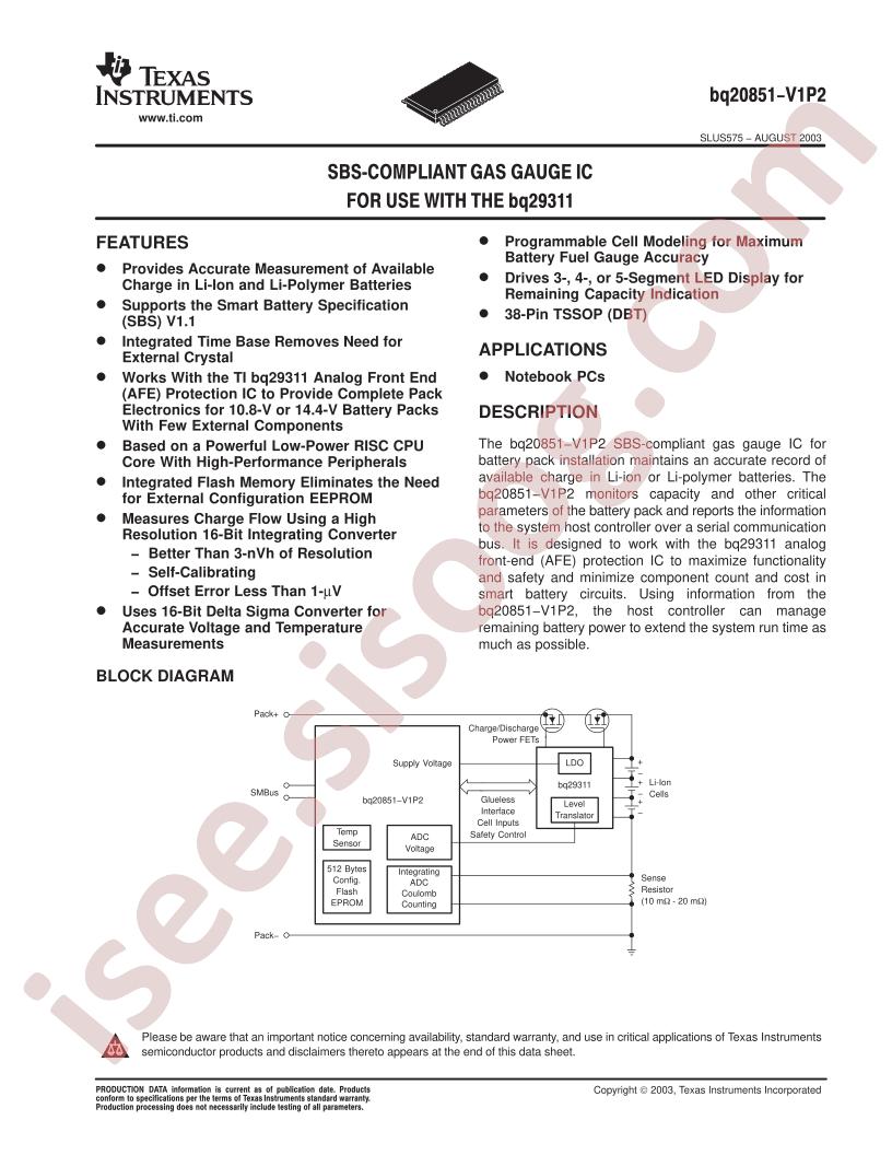BQ20851-V1P2