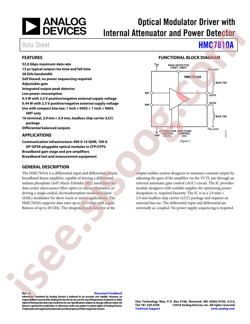 HMC7810A Datasheet