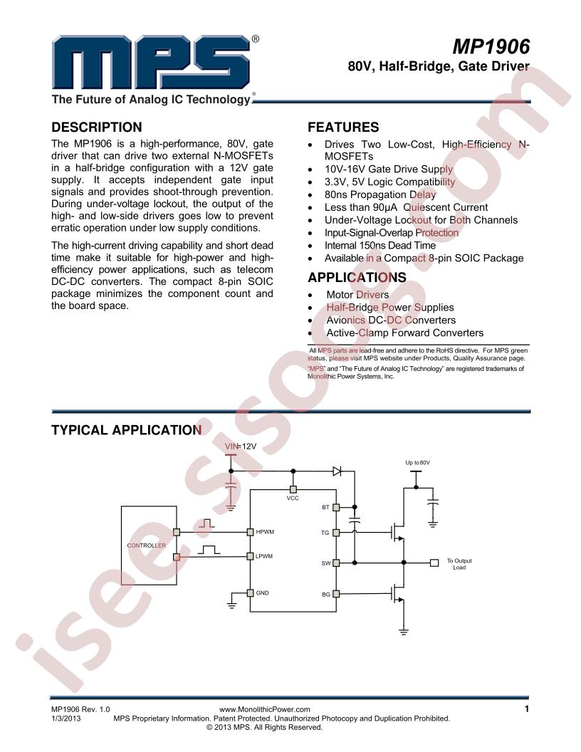 MP1906 Datasheet