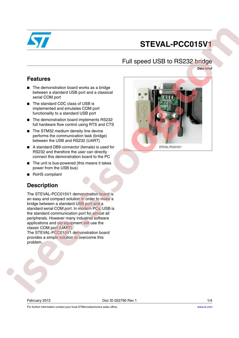 STEVAL-PCC015V1 Brief