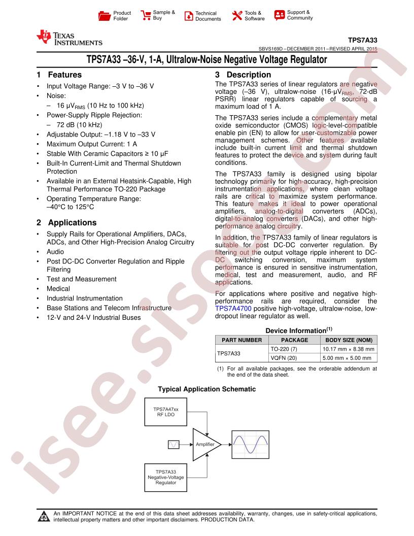 TPS7A33xx Datasheet