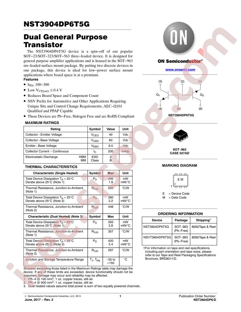 NST3904DP6T5G