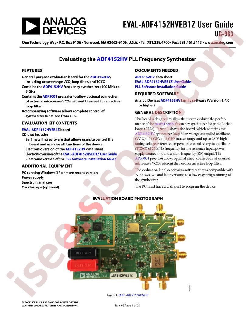 EVAL-ADF4152HVEB1Z Guide