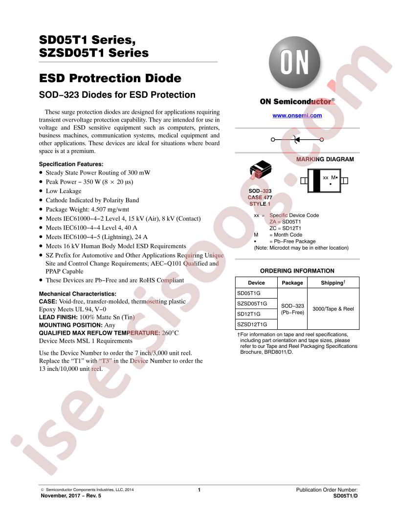 SD05T1, SZSD05T1 Series
