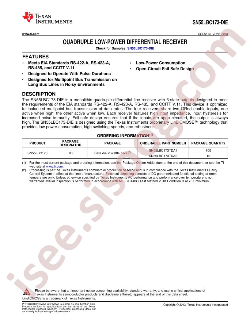 SN55LBC173TDA1/DA2