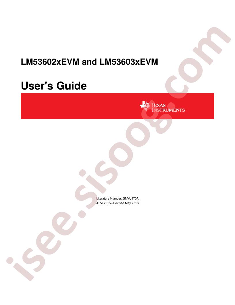 LM53602xEVM, LM53603xEVM User Guide