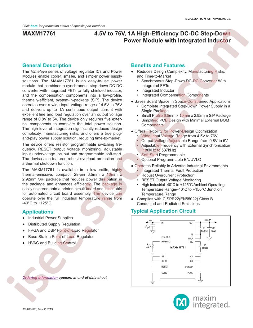 MAXM17761 Datasheet