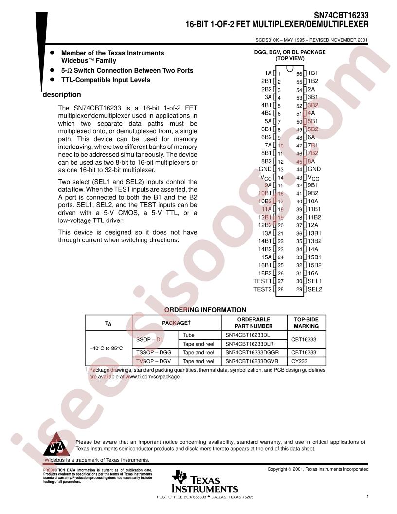SN74CBT16233
