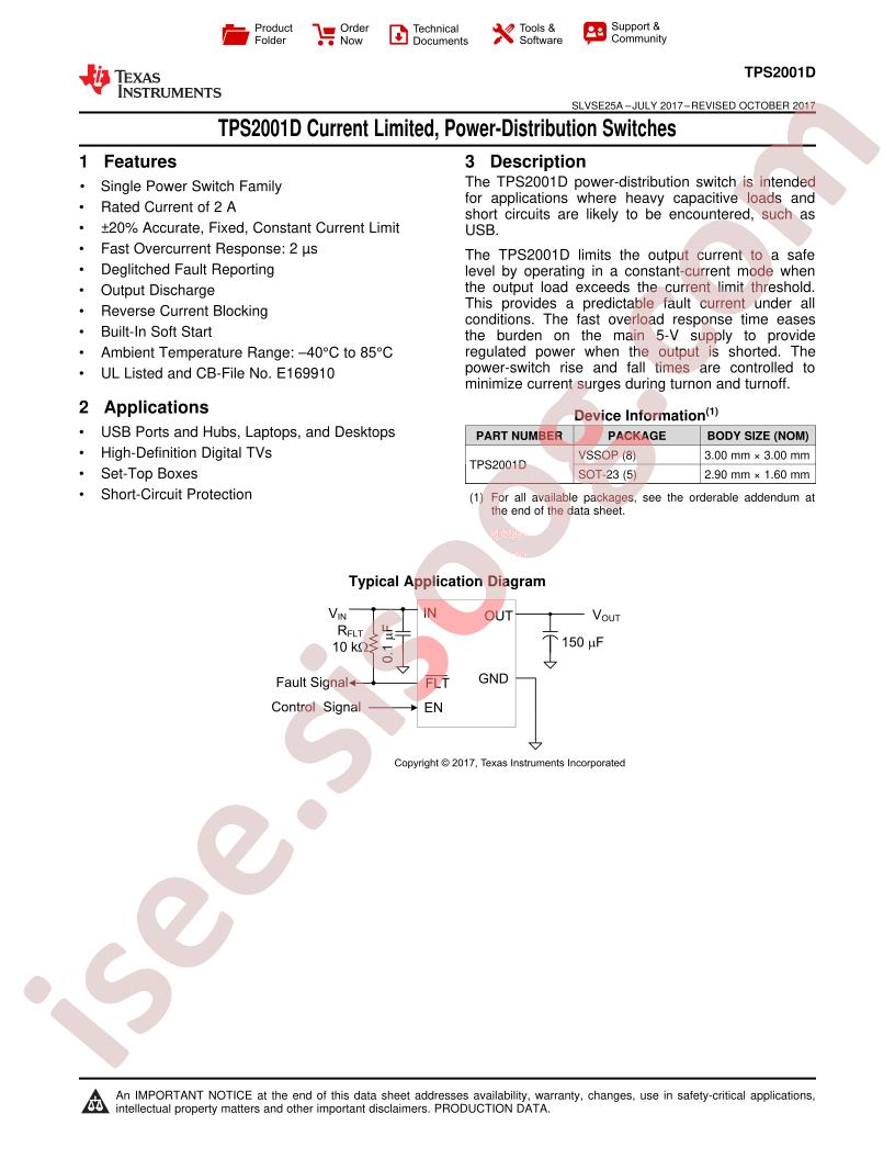 TPS2001D Datasheet