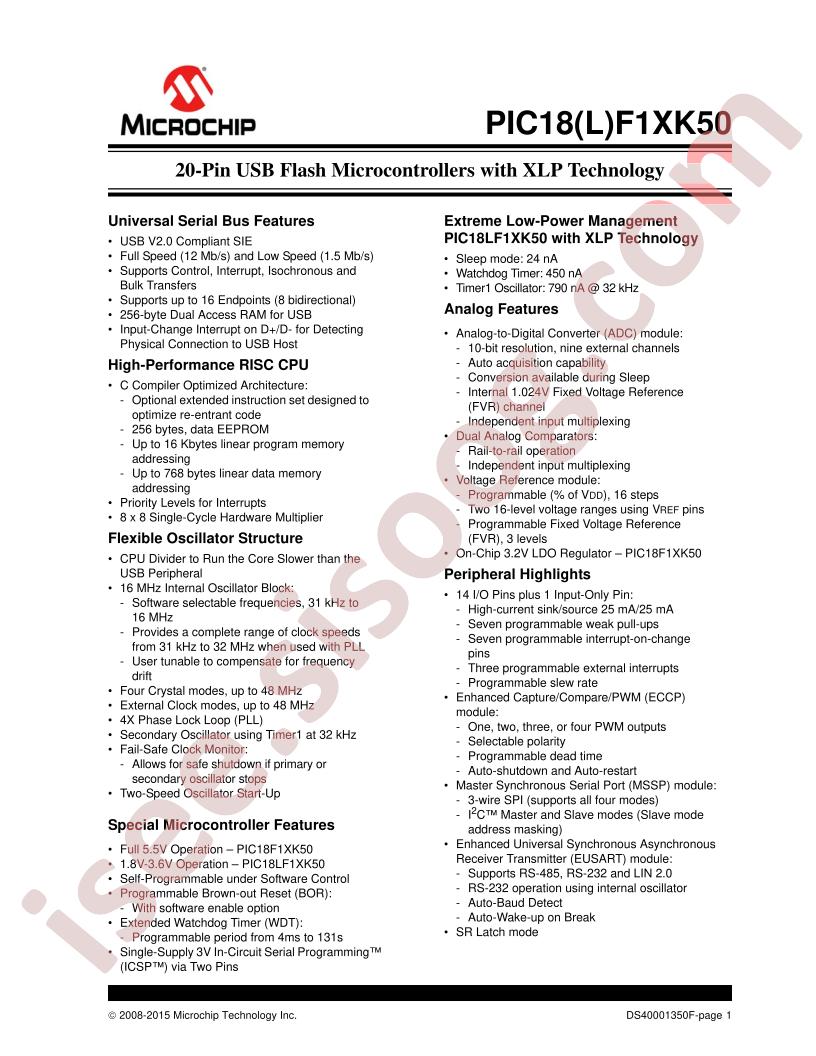 PIC18(L)F1xK50 Datasheet