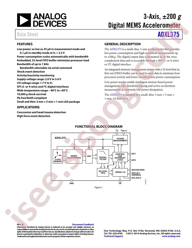 ADXL375 Datasheet