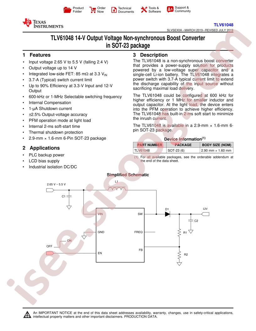 TLV61048 Datasheet