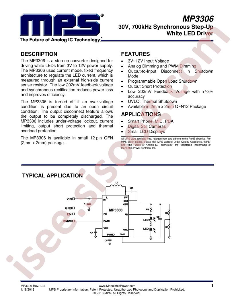 MP3306 Datasheet