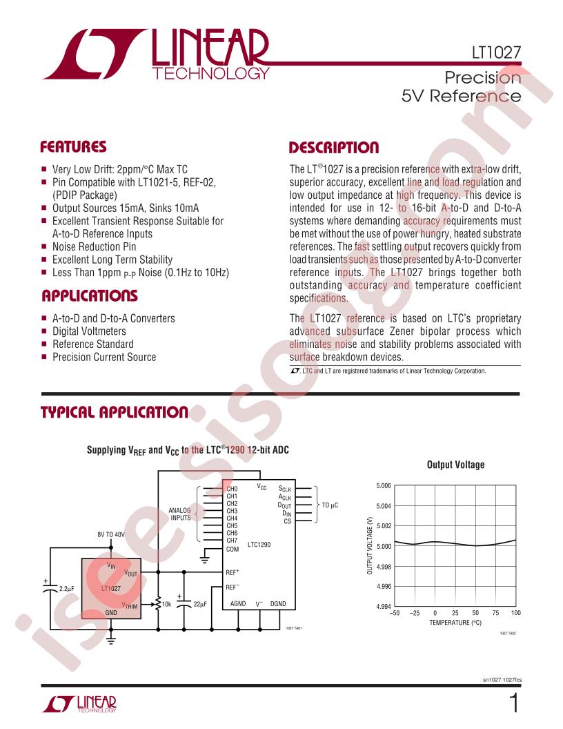 LT1027 Datasheet