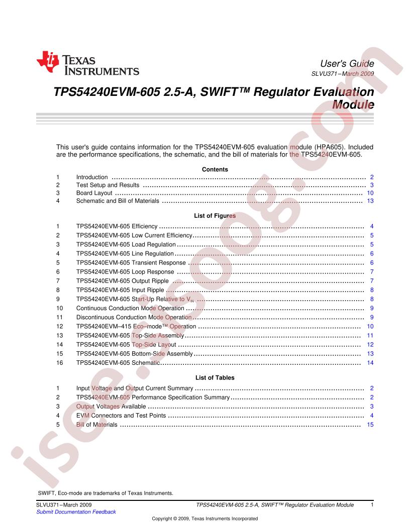 TPS54240EVM-605 User Guide