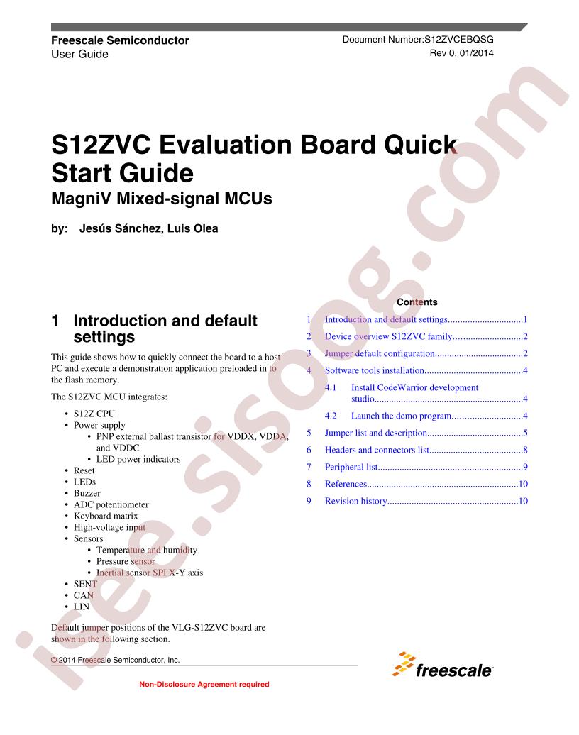 S12ZVC Eval Brd Quick Start Guide~