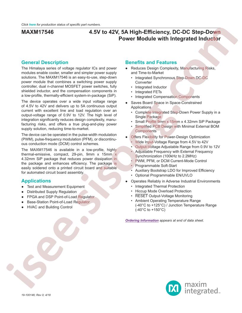 MAXM17546 Datasheet