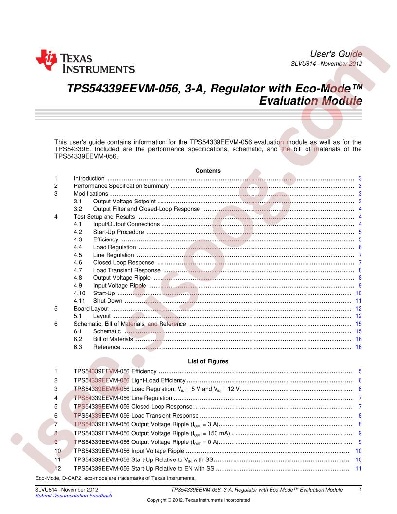 TPS54339EEVM-056 User Guide