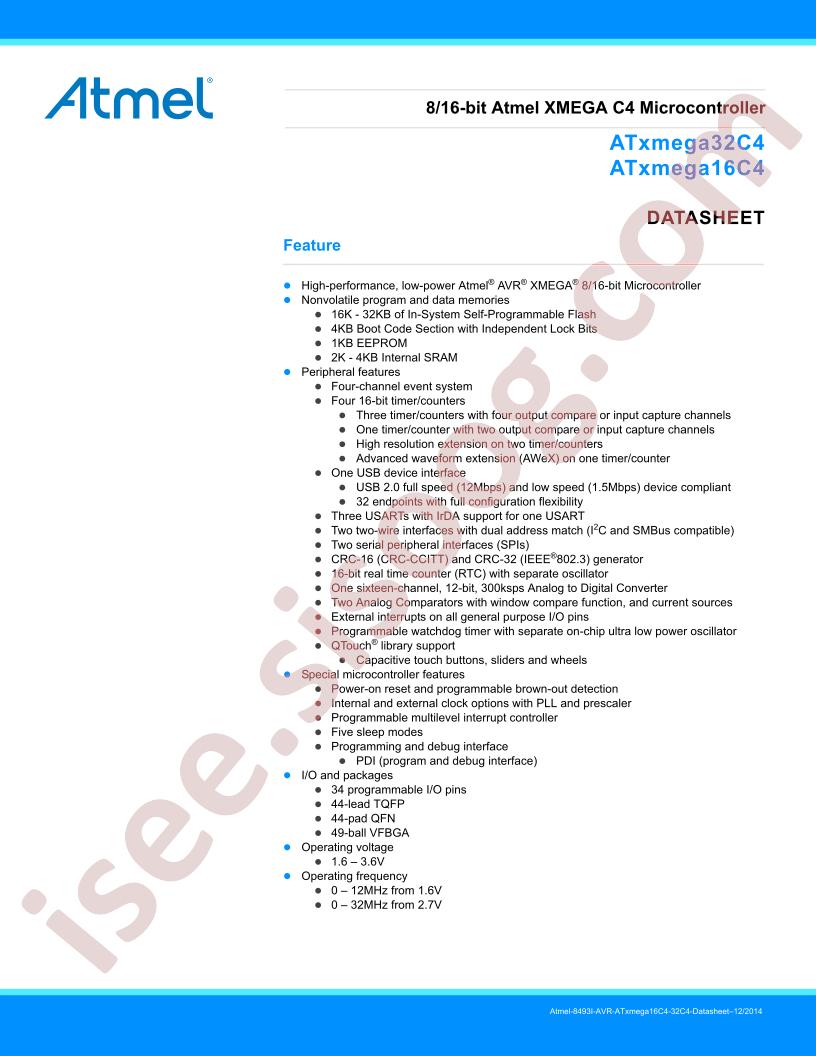 ATxmega(32,16)C4 Datasheet