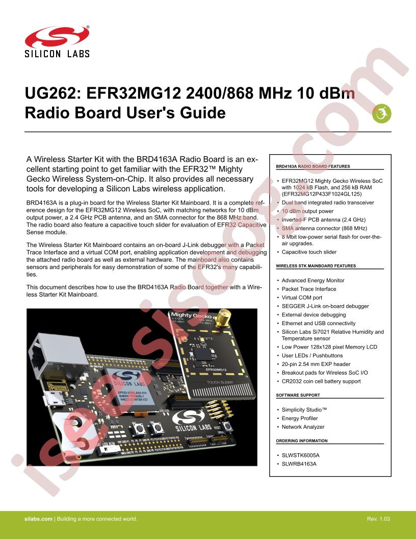 EFR32MG12 2400/868 MHz 10dBm User Guide
