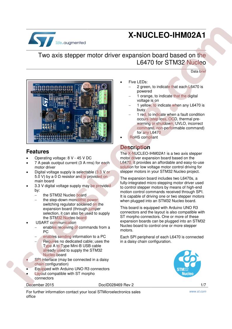 X-NUCLEO-IHM02A1 Data Brief