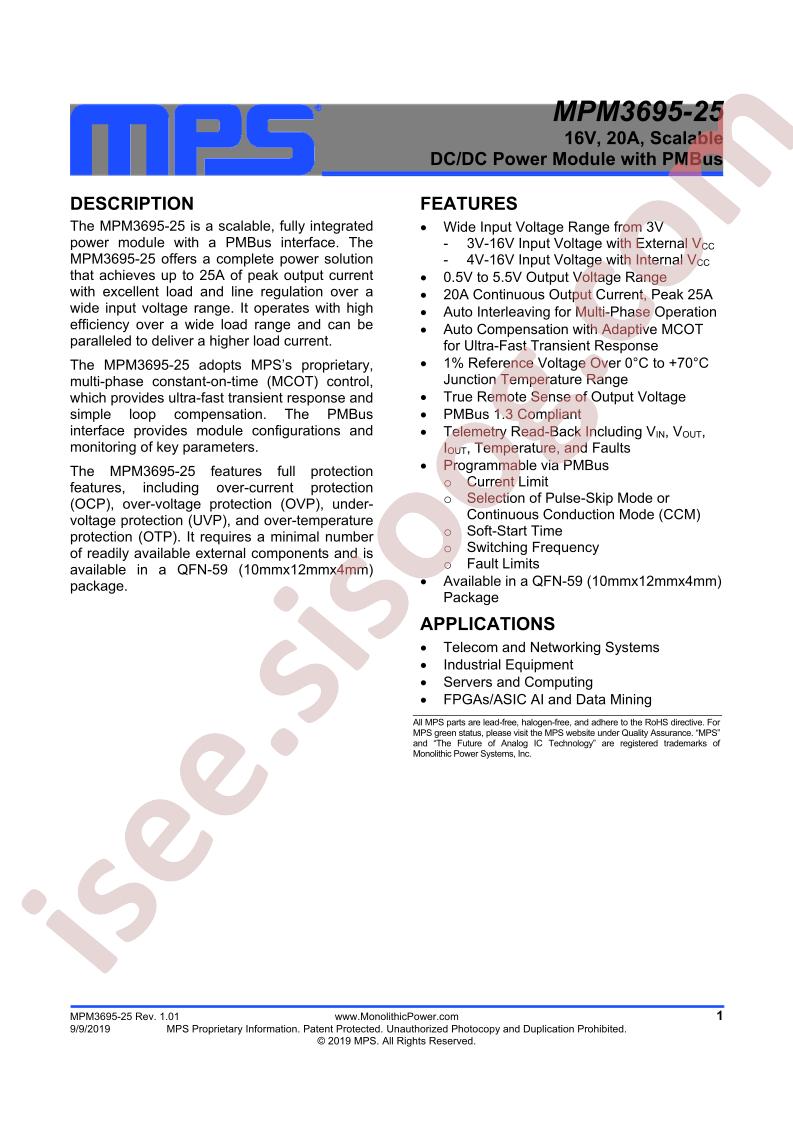 MPM3695-25 Datasheet