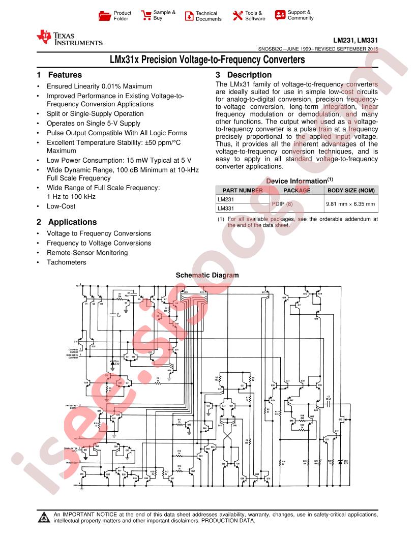 LM231A/231/331A/331