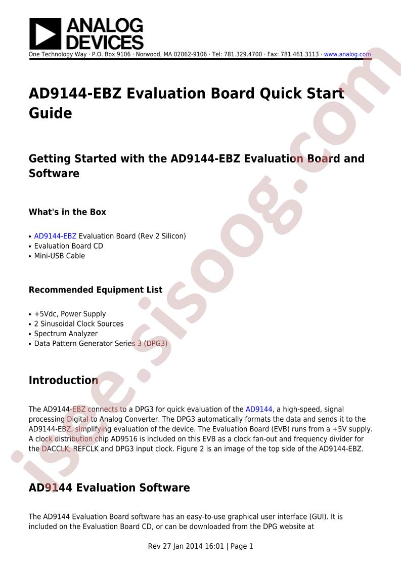 AD9144-EBZ Quick Start Guide~