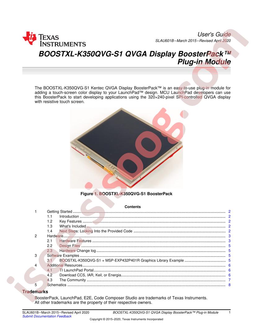 BOOSTXL-K350QVG-S1 User Guide