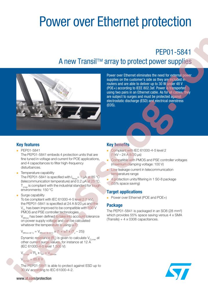Power over Ethernet Proctection Flyer