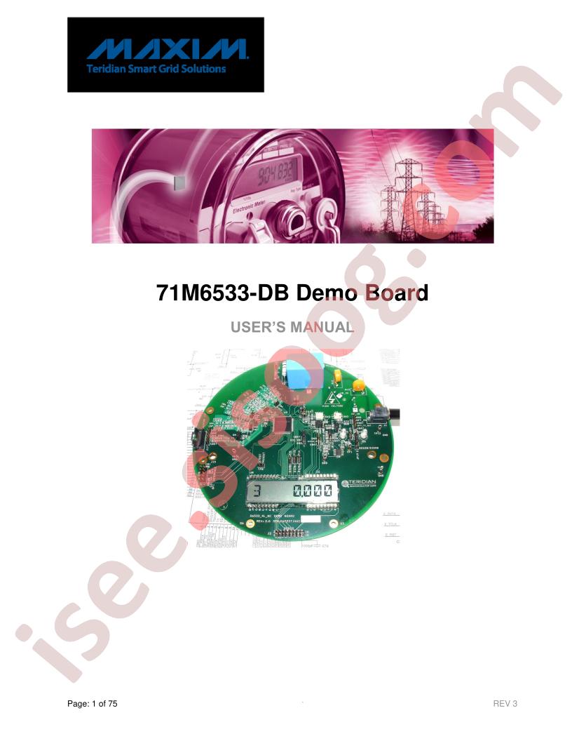 71M6533(H)-DB User Manual