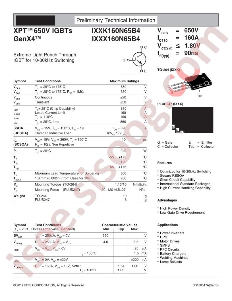 IXX(K,X)160N65B4