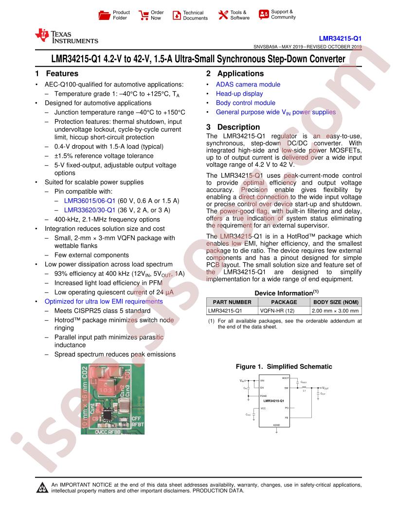 LMR34215-Q1 Datasheet